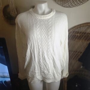 Blair Women's Cream Cable Knit Sweater